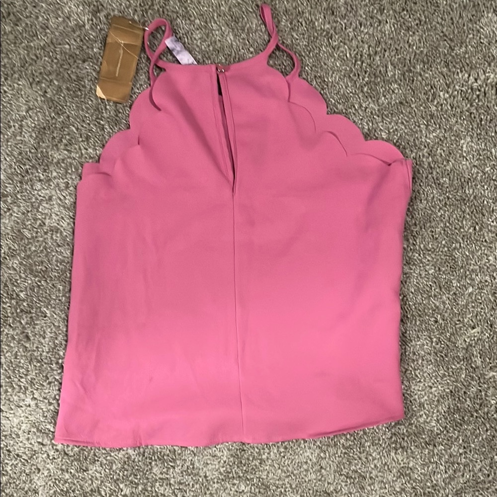 Francesca's Collections Pink Asymmetrical Camisole Tank Top